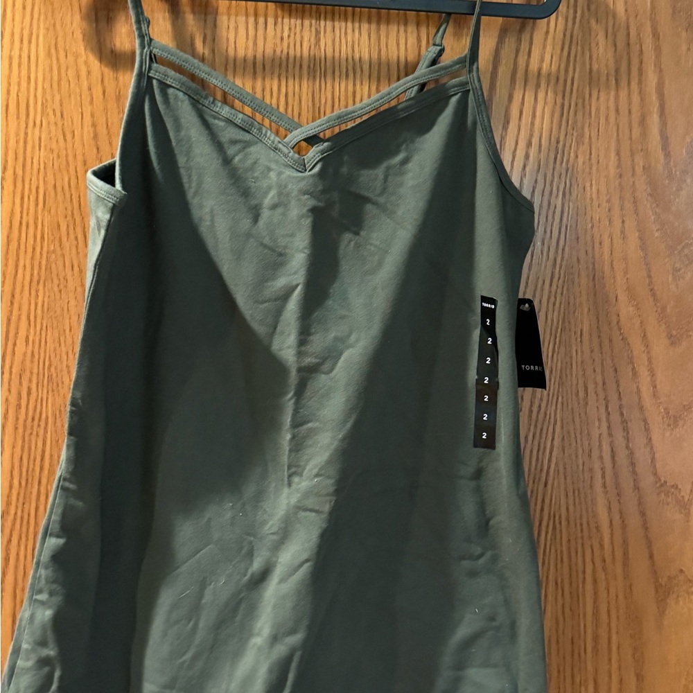 Green Strappy Tank Top